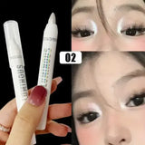 Waterproof Glitter Eyeliner Pencil - Pearl White Silver