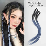 Long Curly Highlight Rainbow Clip-in Hair Extensions - Pink Synthetic Strands