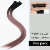 Long Curly Highlight Rainbow Clip-in Hair Extensions - Pink Synthetic Strands