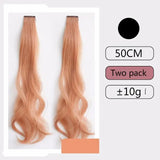 Long Curly Highlight Rainbow Clip-in Hair Extensions - Pink Synthetic Strands