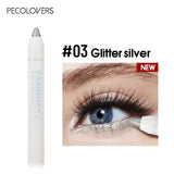 Waterproof Glitter Eyeliner Pencil - Pearl White Silver