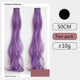 Long Curly Highlight Rainbow Clip-in Hair Extensions - Pink Synthetic Strands