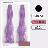 Long Curly Highlight Rainbow Clip-in Hair Extensions - Pink Synthetic Strands