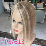 Honey Blonde Human Hair Topper - 45cm, 150% Density, Invisible Clips