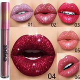 15-Color Diamond Lip Gloss | Long-Lasting Shimmer & Matte Liquid Lipstic