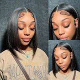 Straight Bob Human Hair Wig | Pre-Plucked T Part Lace Wig