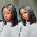 Straight Bob Human Hair Wig | Pre-Plucked T Part Lace Wig