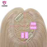 Honey Blonde Human Hair Topper - 45cm, 150% Density, Invisible Clips