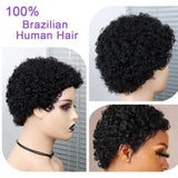 Short Kinky Curly Human Hair Wig for Black Women - Brazilian Pixie Cut