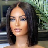 Straight Bob Human Hair Wig | Pre-Plucked T Part Lace Wig