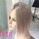 Honey Blonde Human Hair Topper - 45cm, 150% Density, Invisible Clips