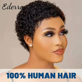 Short Kinky Curly Human Hair Wig for Black Women - Brazilian Pixie Cut